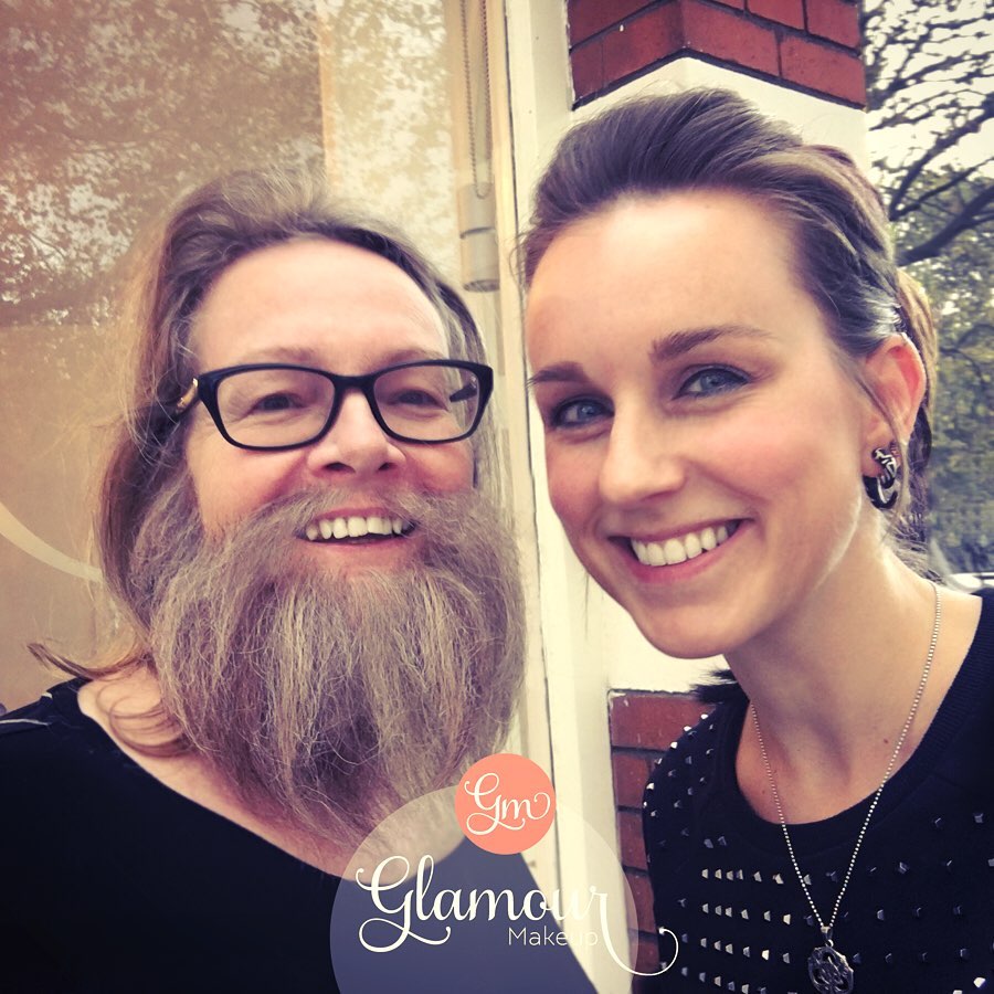 I gave this nice lady a beard during the masterclass Hair Application | Thank you @cinemamakeupschool & @glamourmakeupnl for this great class! _____ #beardedlady #ladybeard #cinemamakeupschool #hairapplication #facialhair #fakebeard #hairmakeup #wolcrepe #bearded #beard #beardstyle #beardwoman #facehair #fakehair #woolhair #sfxmakeup #specialeffectsmakeup #hairmakeup #badhairday #mua