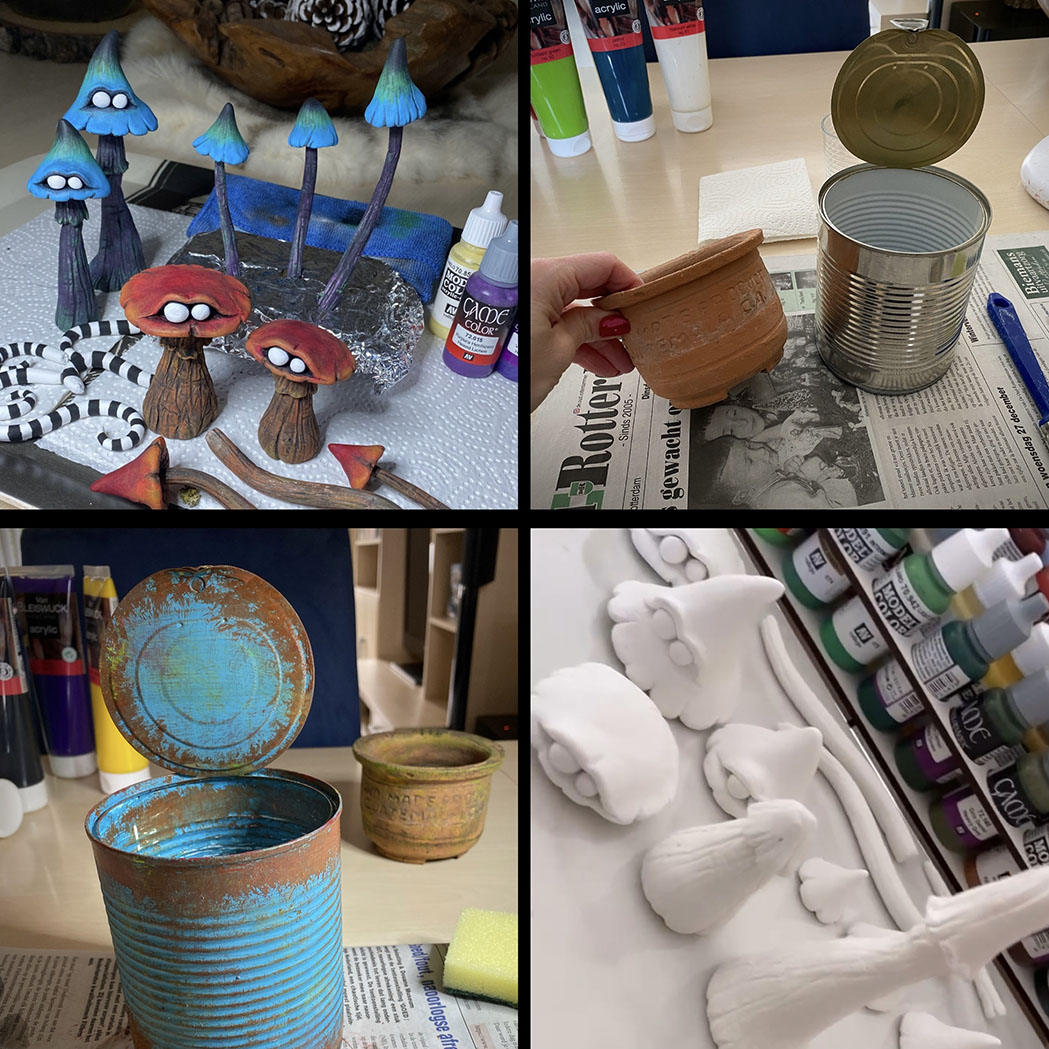 I sculpted and painted these ‘FunGuys’ (funny looking fungi😉). I was inspired by one of my favorite artists, Tim Burton. I sculpted these fellows in air-dry clay. Gave them a pot/can and decorated it with stones and plants. In the realm of whimsical enchantment lies a duo of sculpted miniature toadstools, known as ‘FunGuys,’ whose very name reflects their playful nature. These captivating creations possess an aura of Tim Burtonesque charm. These adorable FunGuys are not mere sculptures; they are portals into a world of imagination and whimsy, beckoning us to embrace the whimsical and find laughter in the ordinary. #funguy #funguys #fungi #fungi_fan_club #funghi #fungiphotography #fungilove #fungifanatic #fungifreaks #fungilover #fungiart #fantasticfungi #guys #funnyguys #toadstool #sculpting #claysculpture #sculpture #sculptures #toad #toads #toadsofinstagram #sculpting #sculpture #sculptureart #mushrooms #mushroom #toadstools #sculpt #timburton #timburtonstyle #timburtonart